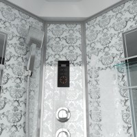 Душевая кабина Niagara Luxe NG-7790W (90x90х215) высокий поддон(45см),дверь раздвижная,стенки серебро,4 места