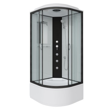 Душевая кабина Niagara Classic NG-6709-14G (100х100х215) высокий поддон(45см),черный,стекло прозрачное,4 места