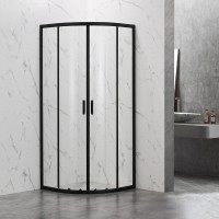 Душевой угол Veconi Rovigo RV-202B, 800x800x1900, черный, стекло прозрачное