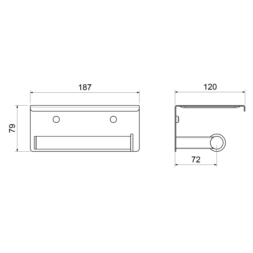 Бумагодержатель с полкой для телефона Timo Luiro 18543/03 черный