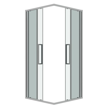 Душевое ограждение Grossman Cosmo 300.K33.02.8080.10.00 (80х80х195) квадрат,раздвижная,хром,стекло прозрачное, 1 место