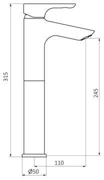 Смеситель для раковины GRB TENDER XXL 916922, черный матовый