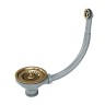 Слив с круглым переливом, PM6022-BG, брашированное золото, Paulmark