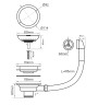 Слив с круглым переливом, PM6022-BG, брашированное золото, Paulmark
