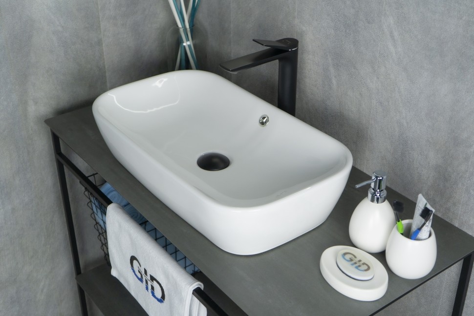 Раковина Gid N9217 51132 накладная белая 61x34x13.5