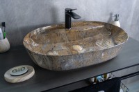 Раковина Gid Mnc346T 54471 накладная под камень глянцевая 61x41x14