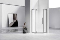 Душевой уголок Slim-N VSP-4SN100CLGM, 1000*1000, вороненая сталь, стекло прозрачное