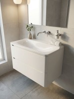 Раковина для ванной полувстраиваемая Uperwood Ocean 80 см, без отверстия под смеситель, белая глянцевая