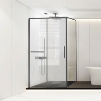Душевой уголок Slim Soft VSR-1SS1011CLGM, 1100*1000, вороненая сталь, стекло прозрачное