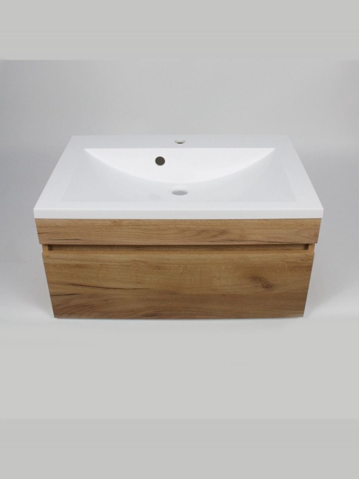 Раковина для ванной 75 см, Uperwood Eva, белая глянцевая