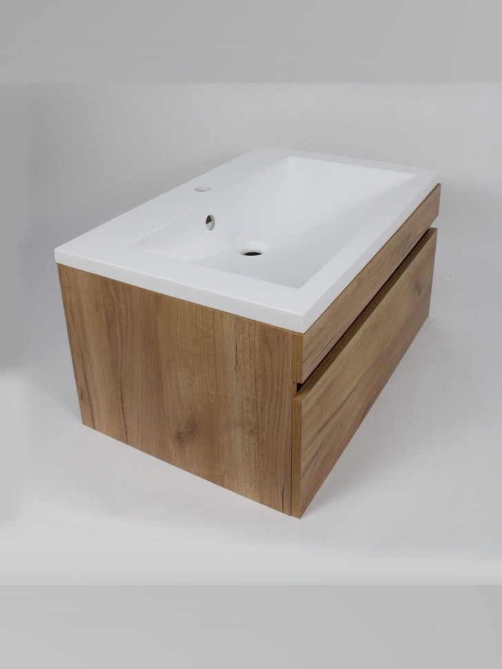 Раковина для ванной 75 см, Uperwood Eva, белая глянцевая