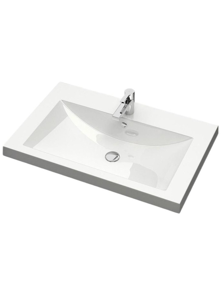 Раковина для ванной 75 см, Uperwood Eva, белая глянцевая