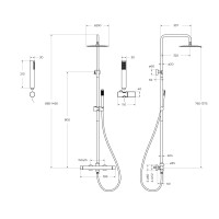 Душевая стойка BelBagno UNO UNO-DOCM-ORO