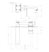 Смеситель для раковины встраиваемый BelBagno AURORA-BLVM-CRM-W0