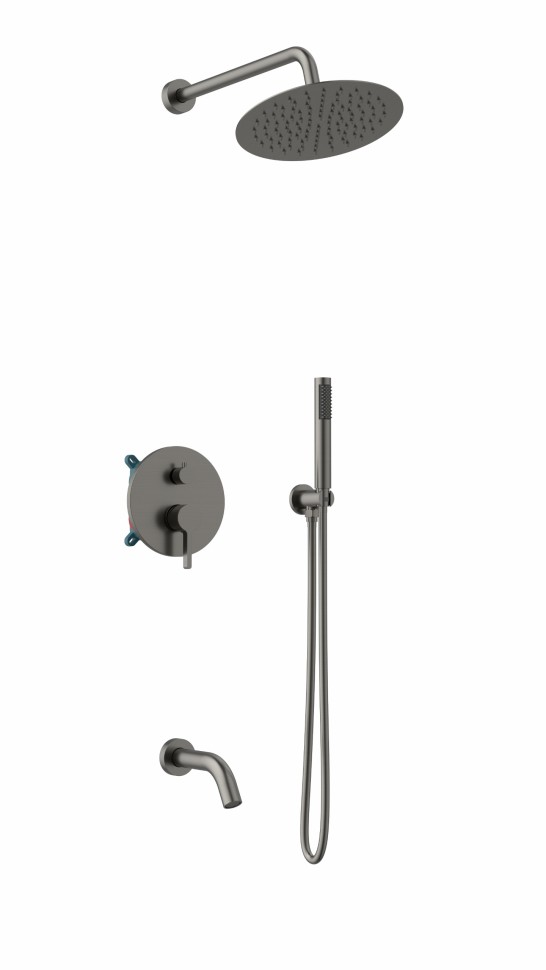 Душевой комплект Villa VSFW-1VL3GM встраиваемый, 3 режима, вороненая сталь