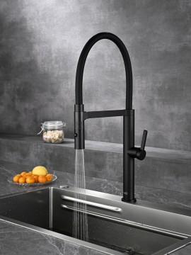 AQM9904MB Cucina Смеситель для кухни с гибким изливом, черный матовый