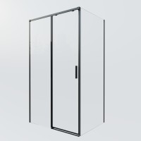 Душевой уголок Soft 2 VSR-3SO29012CLB, 1200*900, черный, стекло прозрачное