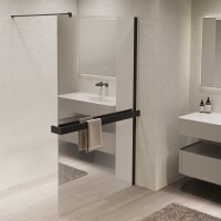 Душевая перегородка Walk-In VSW-1HR900MRB, 900*2000, черный, стекло зеркальное