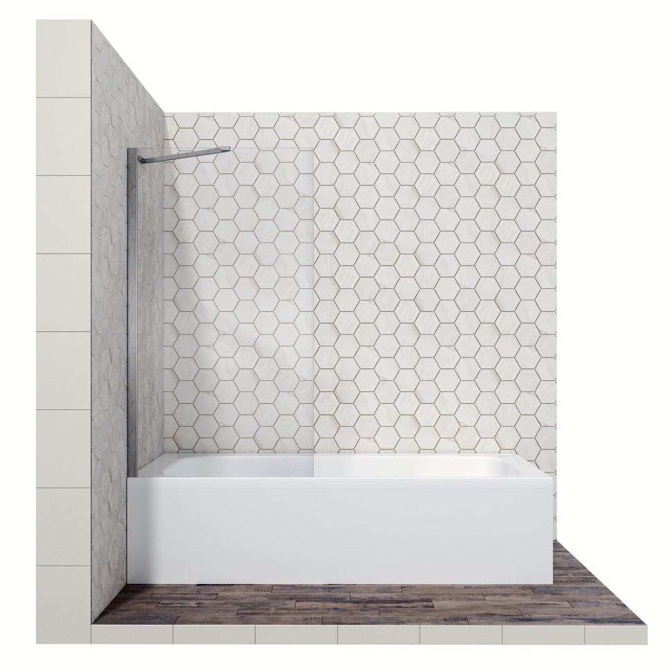 Шторка для ванны Ambassador Bath Screens 16041102 (70х140) хром,стекло прозрачное,неподвижное,1 место