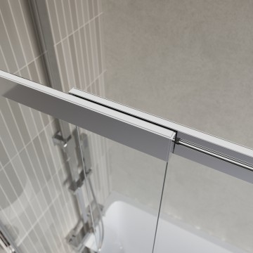 Душевая шторка на ванну BelBagno LUCE-VF-11-80/145-C-Cr