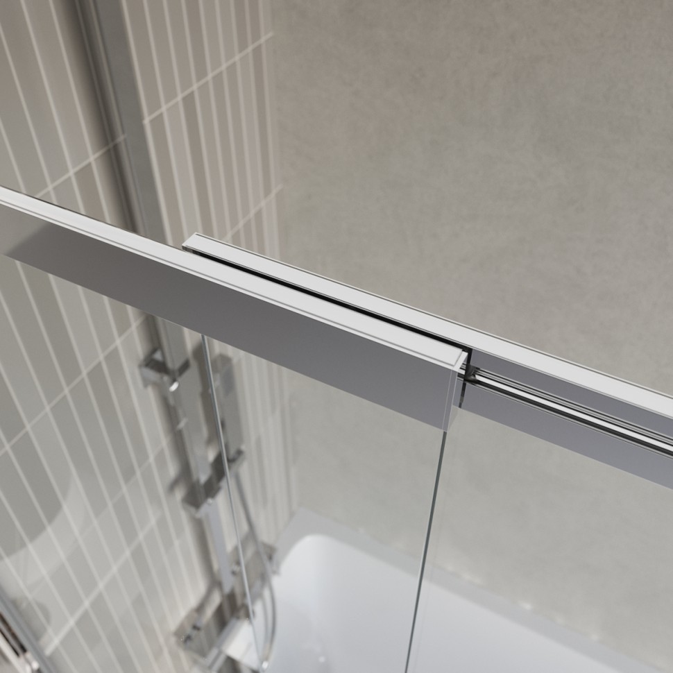 Душевая шторка на ванну BelBagno LUCE-VF-11-80/145-C-Cr
