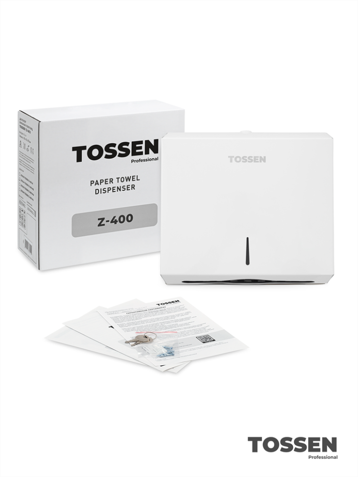TOSSEN Z-400 MW - диспенсер бумажных полотенец (коллекция «Белая сталь»)  