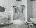Душевая кабина Niagara Luxe NG-7710W (100x100х215) высокий поддон(45см),дверь раздвижная,стенки серебро,4 места