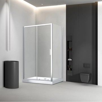 Душевой угол Veconi Rovigo RV-046BС, 1500х1000х1950, никель брашинг, стекло прозрачное