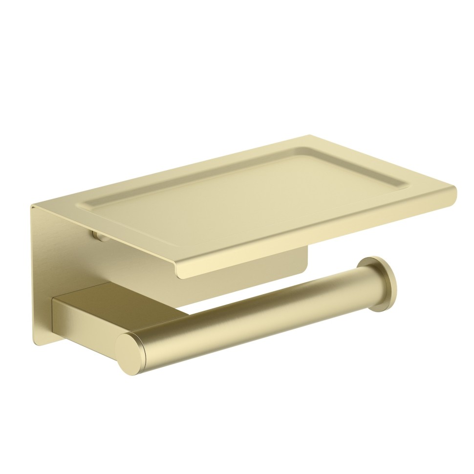 Бумагодержатель с полкой для телефона Timo Luiro 18543/17 золото матовое