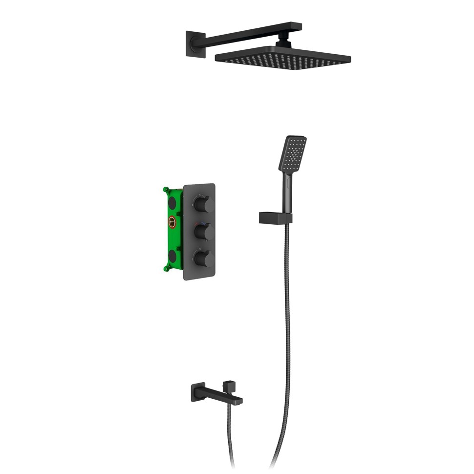 Душевая система встроенная с термостатом Timo Petruma SX-5149/03SM черный