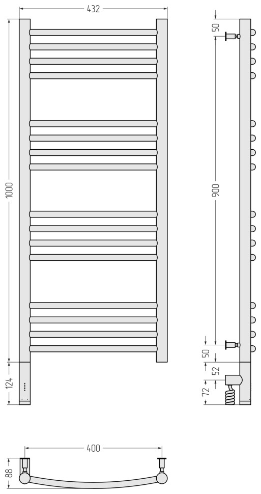 Богема 3.0 выгнутая 1000х400 МЭМ левый