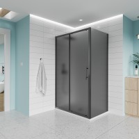 Душевой угол Veconi Evo 100SP B 1800х1200x1950, черный матовый, тонированное стекло