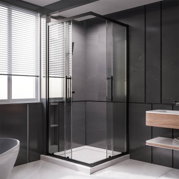 1/2 Душевого угла Veconi Premium Trento PTC-20B, 1100*2000мм, черный матовый, стекло прозрачное