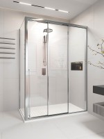 Душевой угол раздвижной Veconi Premium Prato 300 SP CH-R, 1200х800x2000, хром, стекло прозрачное