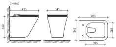 Подвесной унитаз Mono Rimless CN1902