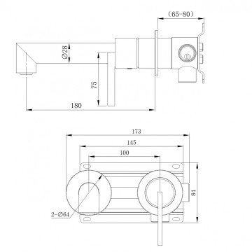Смеситель ABBER Perfekte 316 AF8A12BG скрытый монтаж для раковины, брашированное светлое золото