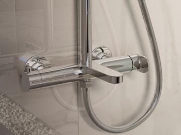 Душевая стойка Рондо (Rondo) VSFS-1R1CH с изливом, хром