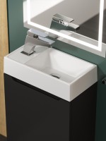 Раковина для ванной 40 см, Uperwood Classic New, белая глянцевая, с накладкой для слива