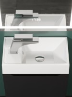 Раковина для ванной 40 см, Uperwood Classic New, белая глянцевая, с накладкой для слива