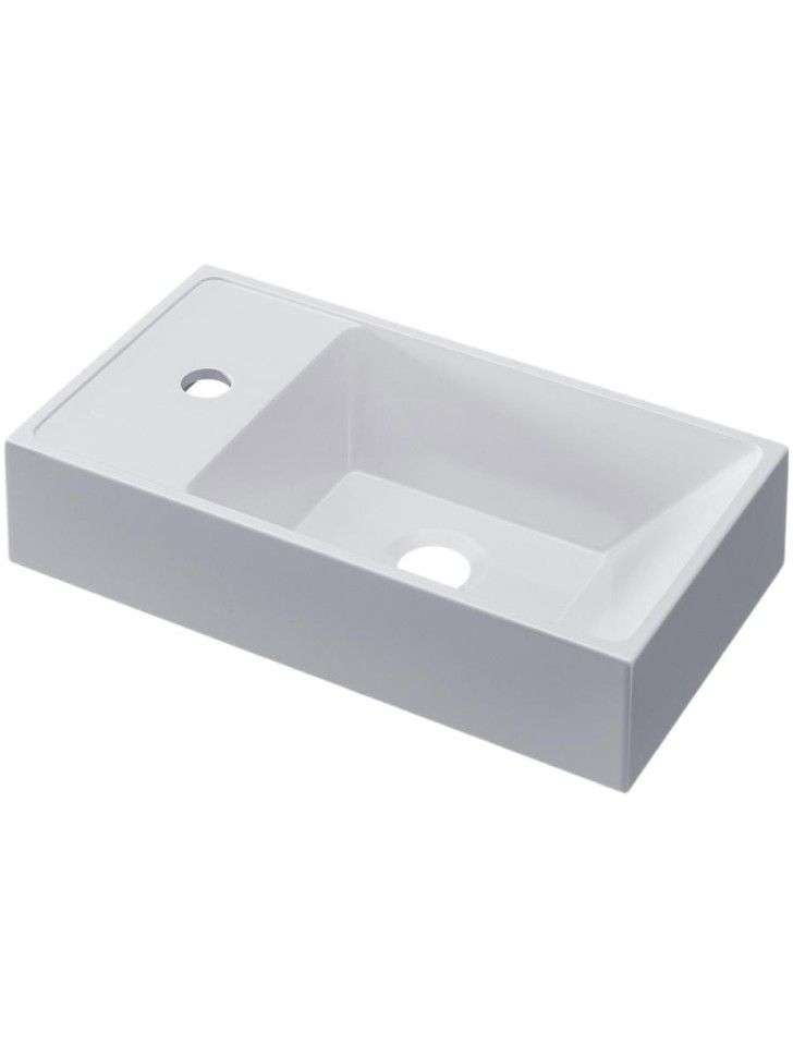Раковина для ванной 40 см, Uperwood Classic New, белая глянцевая, с накладкой для слива