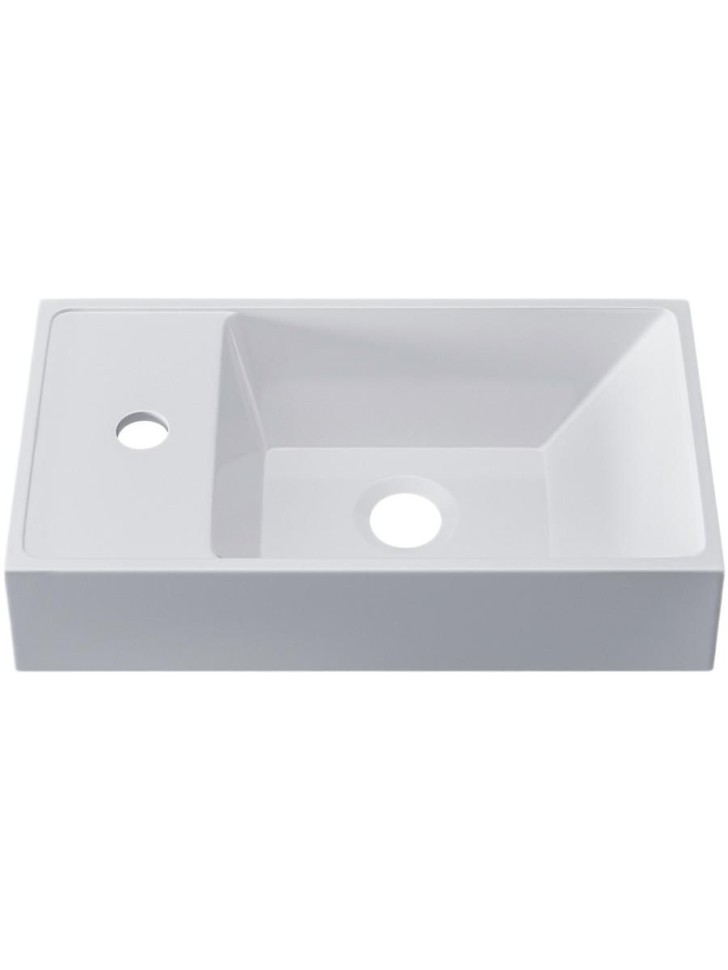 Раковина для ванной 40 см, Uperwood Classic New, белая глянцевая, с накладкой для слива