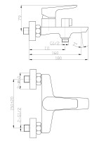Смеситель для ванны и душа BelBagno ANCONA ANCONA-VAS-CRM