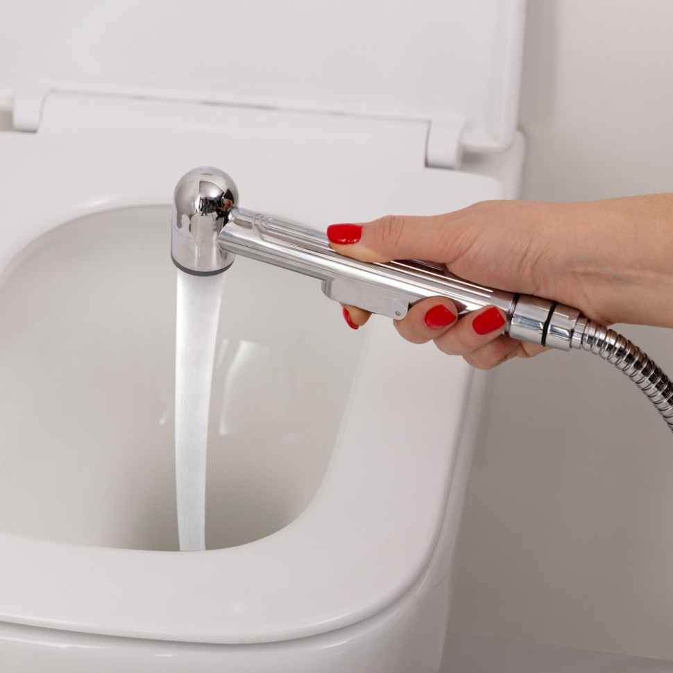 Смеситель для раковины без донного клапана с гигиеническим душем BelBagno DUE-LVM/HGN-CRM-W0