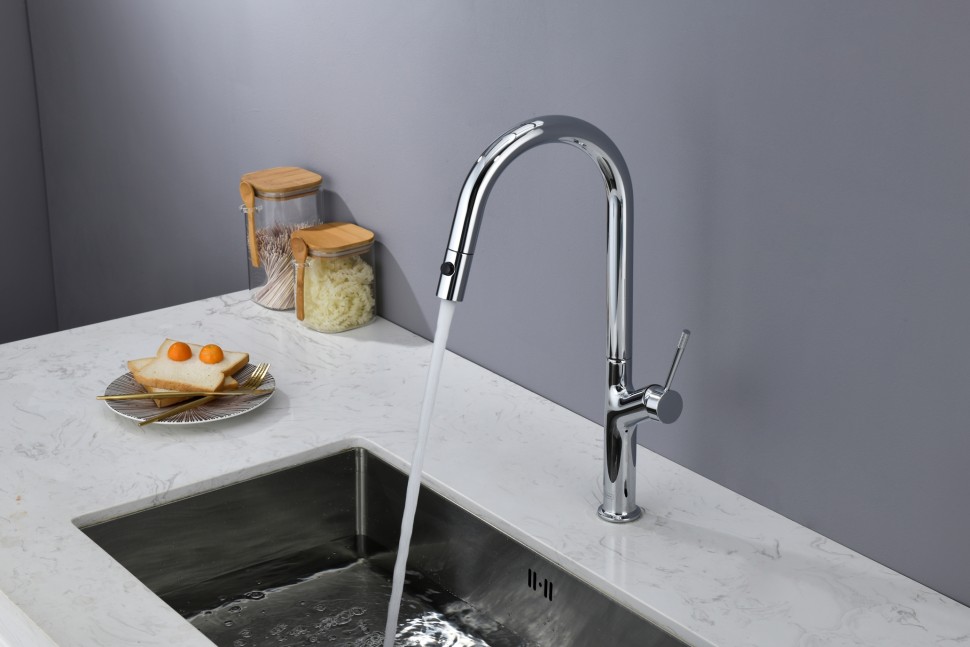 Смеситель для кухни AQUAme Cucina с выдвижным изливом AQM9905CR