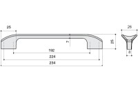 8.1107.224192.0270 Ручка-скоба 224-192мм, отделка белый глянец
