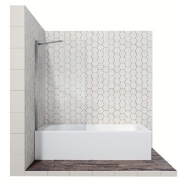 Шторка для ванны Ambassador Bath Screens 16041103 (80х140) хром,стекло прозрачное,неподвижное,1 место