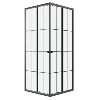 Душевое ограждение Niagara Eco NG-1008-14QKL (80х80х190) квадрат,раздвижное,черный,стекло клетка,1 место