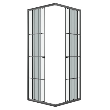 Душевое ограждение Niagara Eco NG-1008-14QKL (80х80х190) квадрат,раздвижное,черный,стекло клетка,1 место