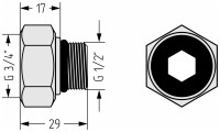 Комплект фитингов прямой (G 3/4&quot; НГ х G 1/2&quot; НР) / 2 шт.