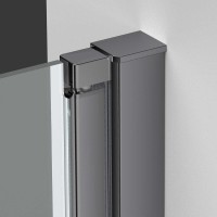 Душевая дверь Alpha VDP-3AL100CLGM, вороненая сталь, стекло прозрачное